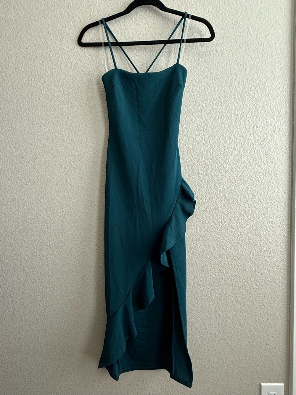 Windsor Teal Strappy Ruffle Maxi Dress